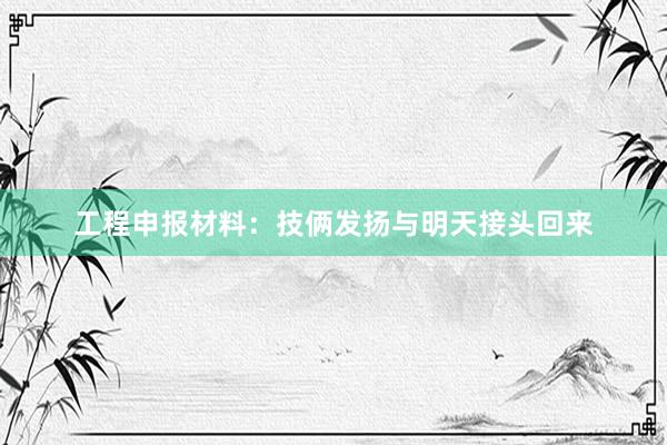 工程申报材料：技俩发扬与明天接头回来