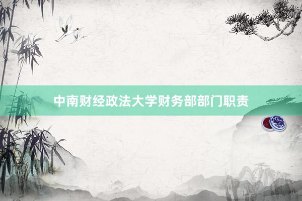 中南财经政法大学财务部部门职责